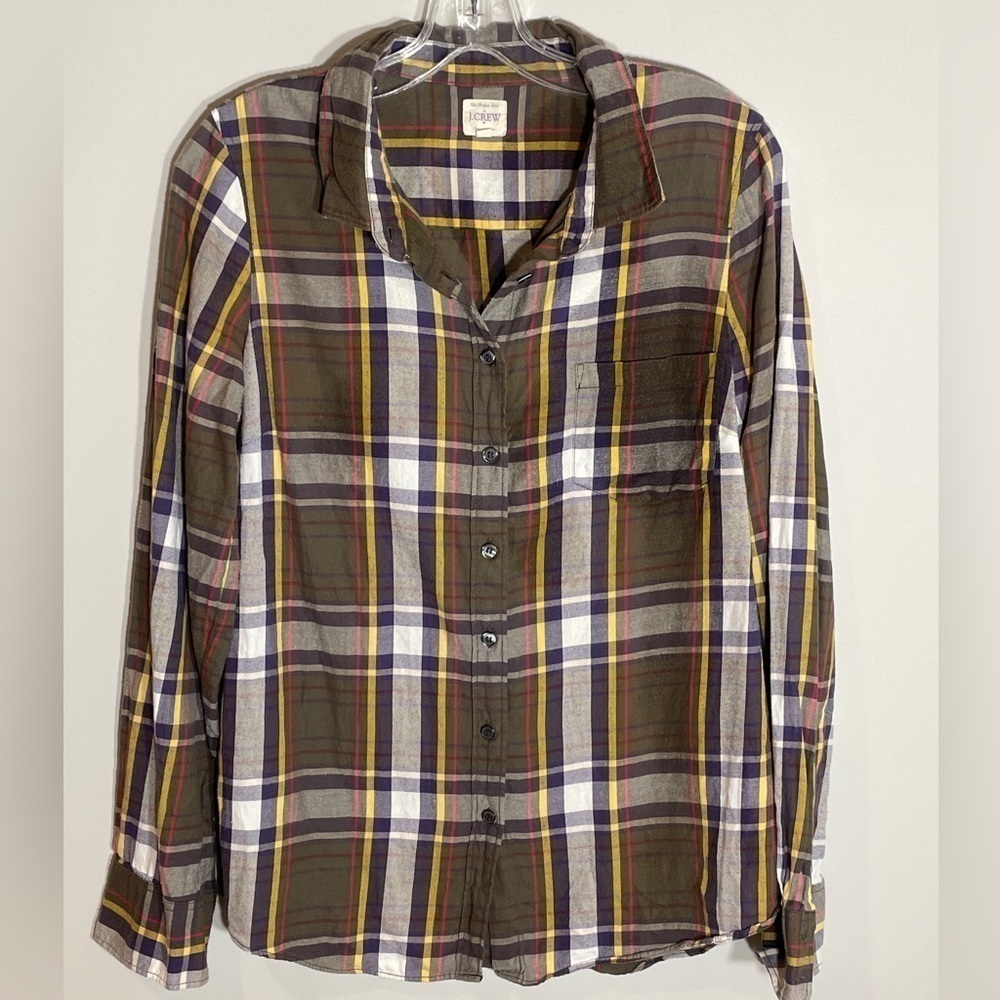 J. Crew tartan flannel button down shirt